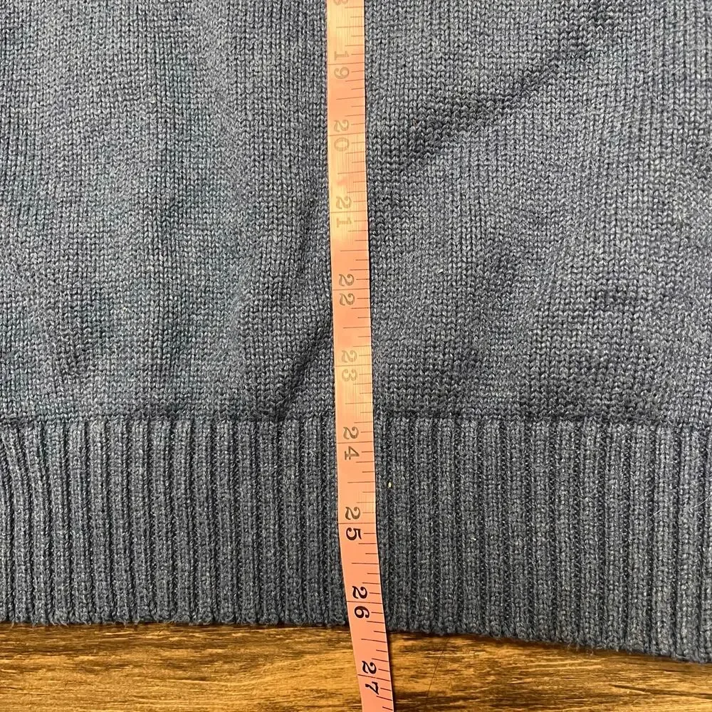 Polo Ralph Lauren Cotton Quarter Zip Sweater XXL Blue Pony Mock Neck Old Money - Picture 13 of 13